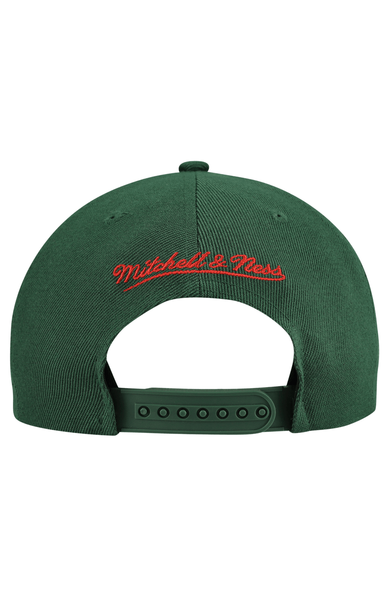 Mitchell 
Ness Men
s Mitchell 
Ness Green Minnesota Wild Retro Script Colorblock Snapback Hat, Alternate, color, Green