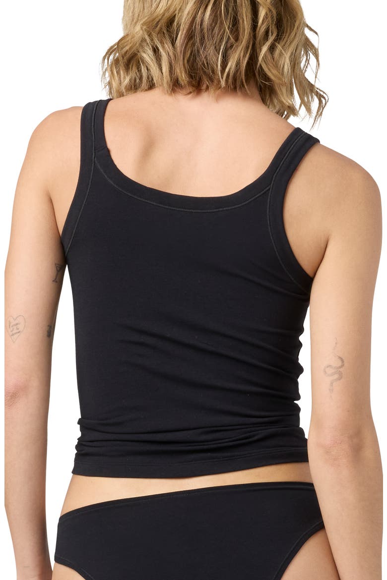 Stretch Cotton Camisole, Alternate, color, BLACK