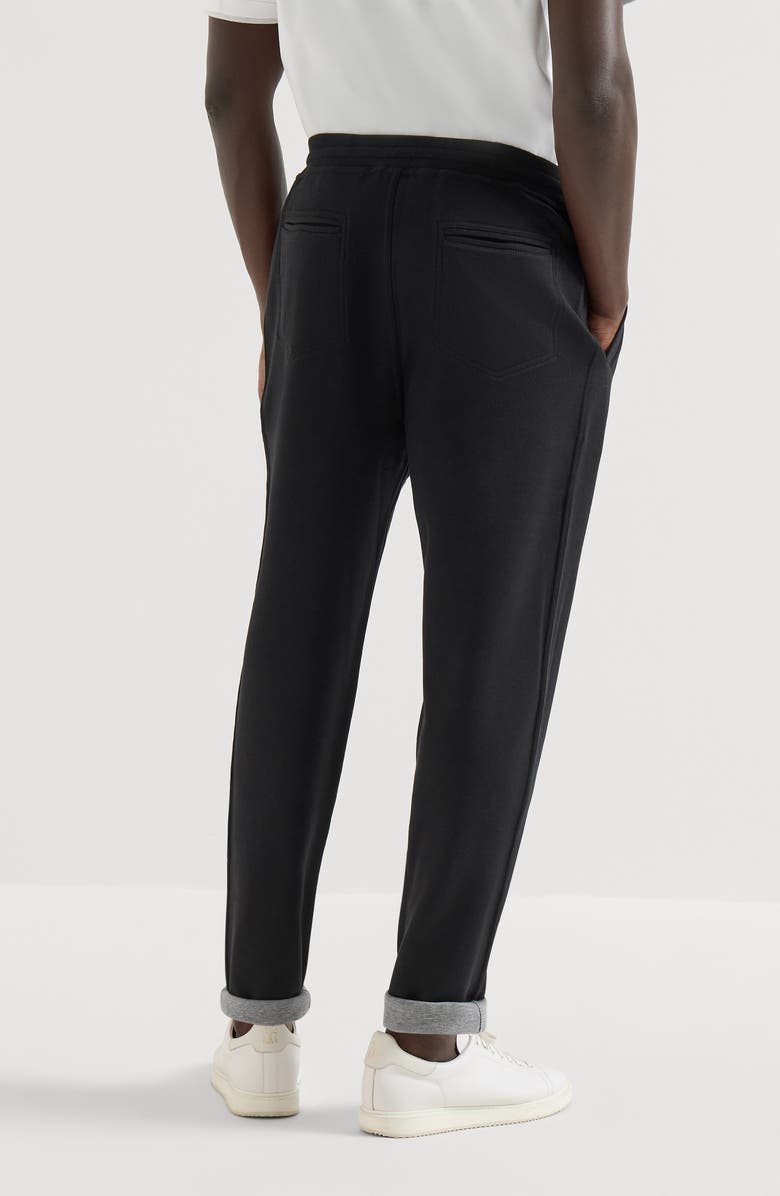 Brunello Cucinelli Double cloth trousers, Alternate, color, Black