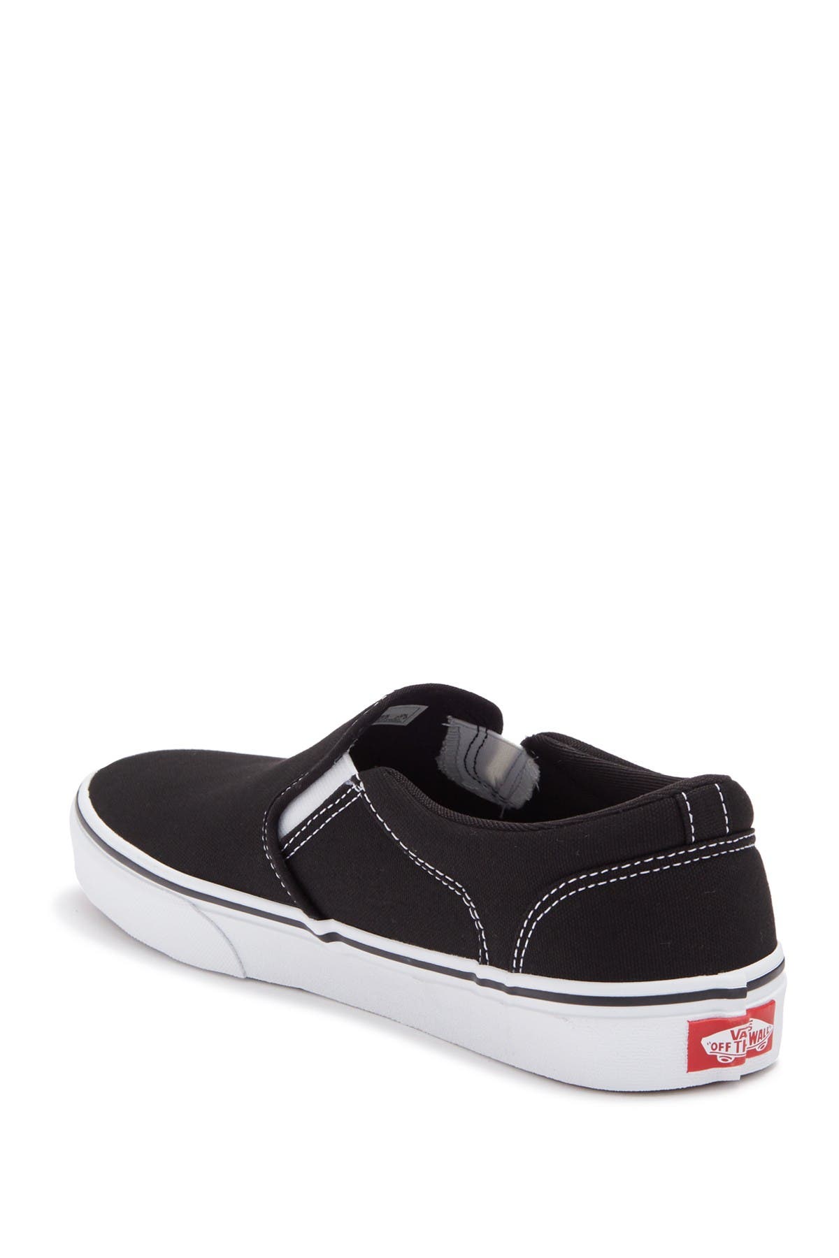 Vans Asher Sneaker, Alternate, color, (Canvas) Black White