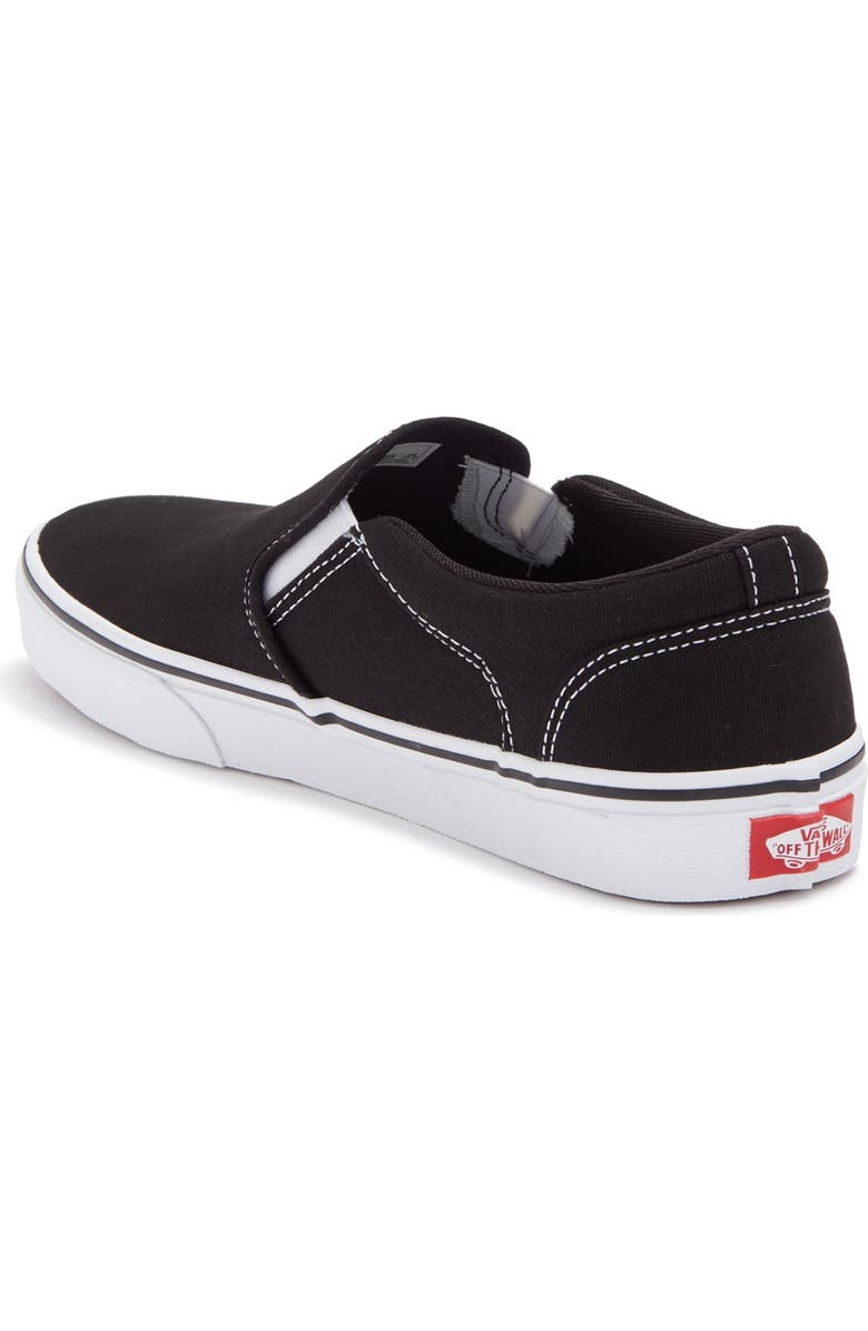Vans Asher Sneaker, Alternate, color, (Canvas) Black White