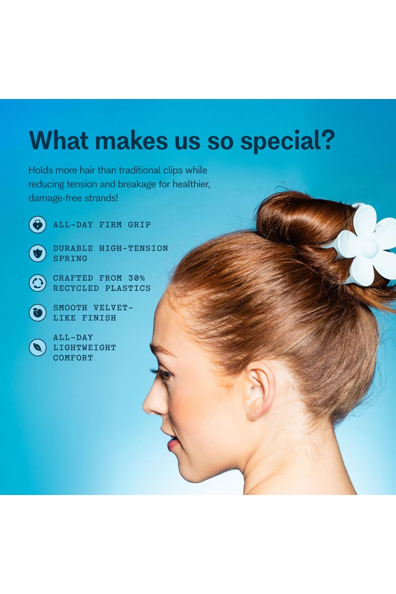 Flower Claw Clip Duo, Alternate, color, Blue