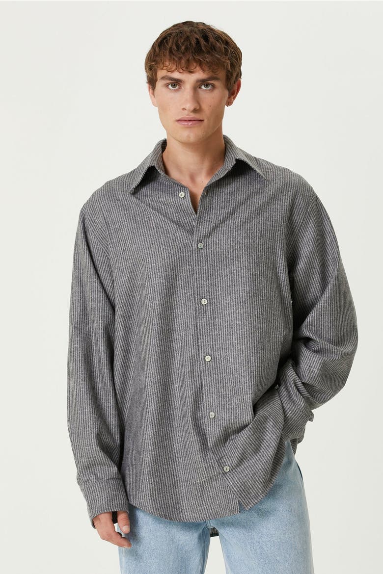 Wool & Cashmere Blend Your *Itch Striped Long Sleeve Shirt, Alternate, color, grey