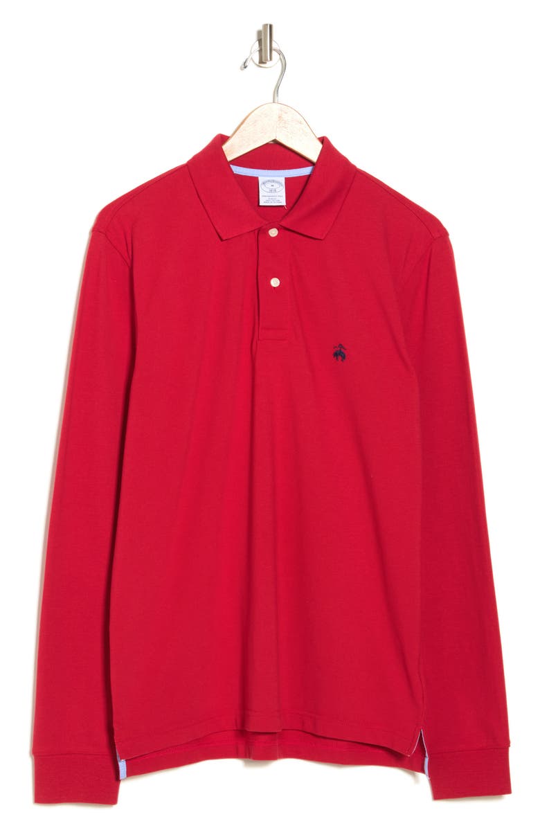 Brooks Brothers Long Sleeve Piqué Polo, Main, color, 