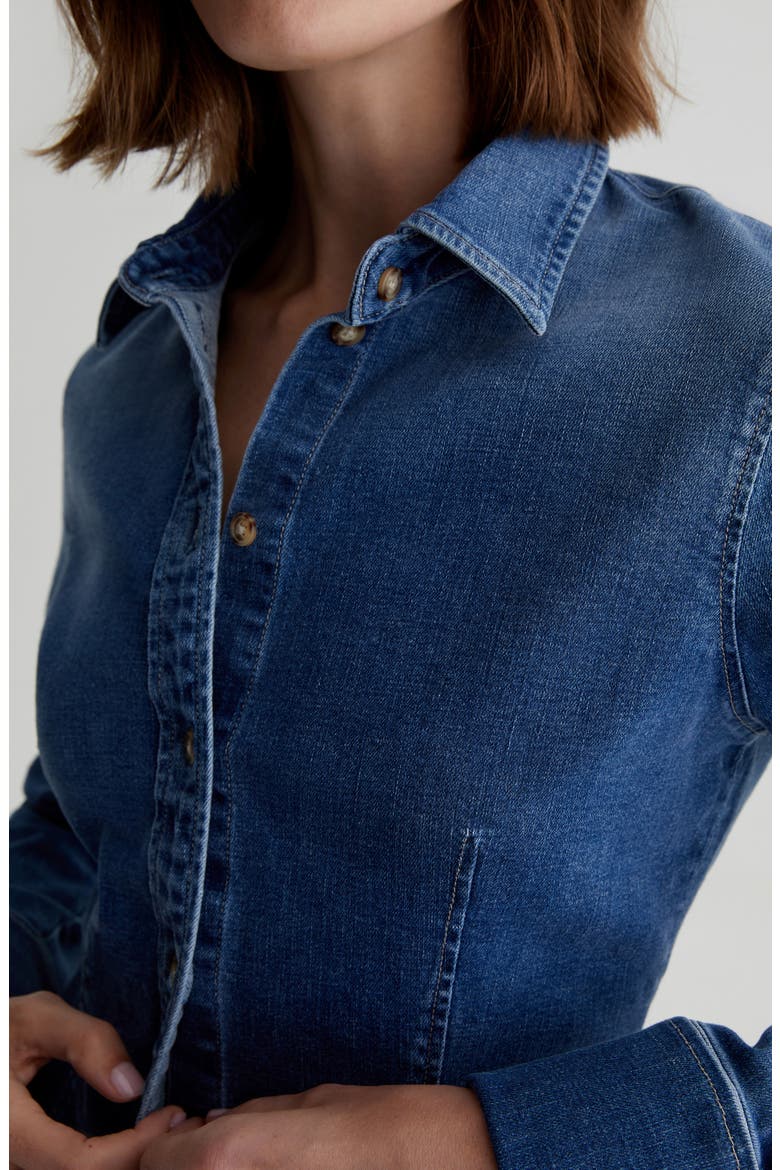 Cheryl Denim Button-Up Shirt, Alternate, color, LIBERTINE