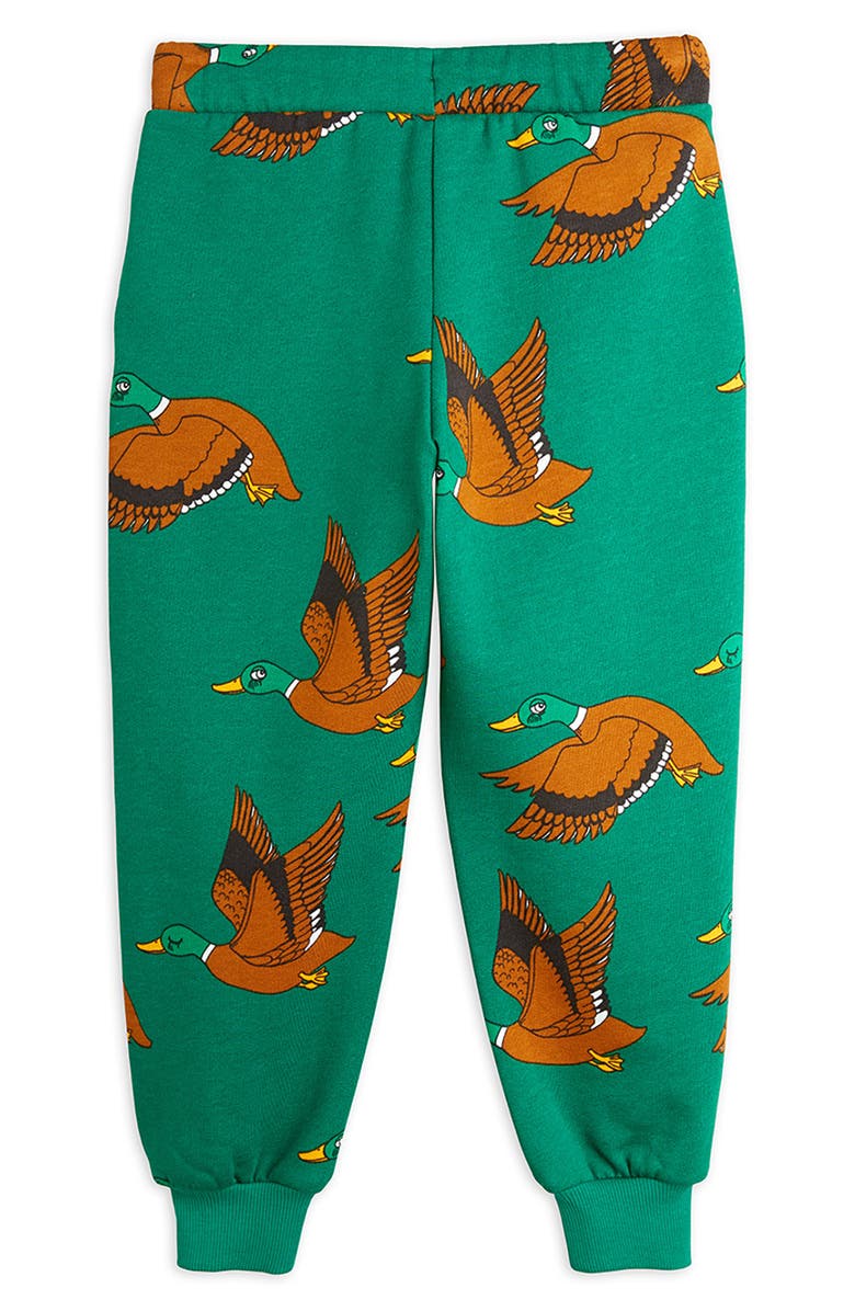 Mini Rodini Kids' Ducks Allover Print Organic Cotton Joggers, Alternate, color, 