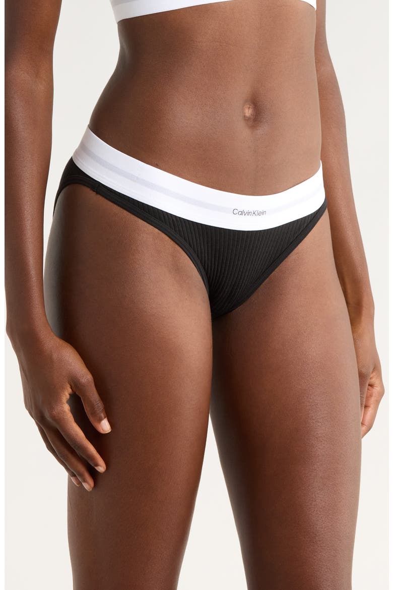 Rib Logo Bikini, Alternate, color, BLACK