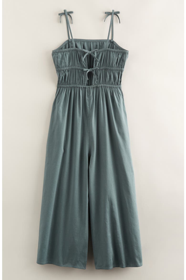 Kids' Bow Strap Jumpsuit, Alternate, color, GREEN BALSAM