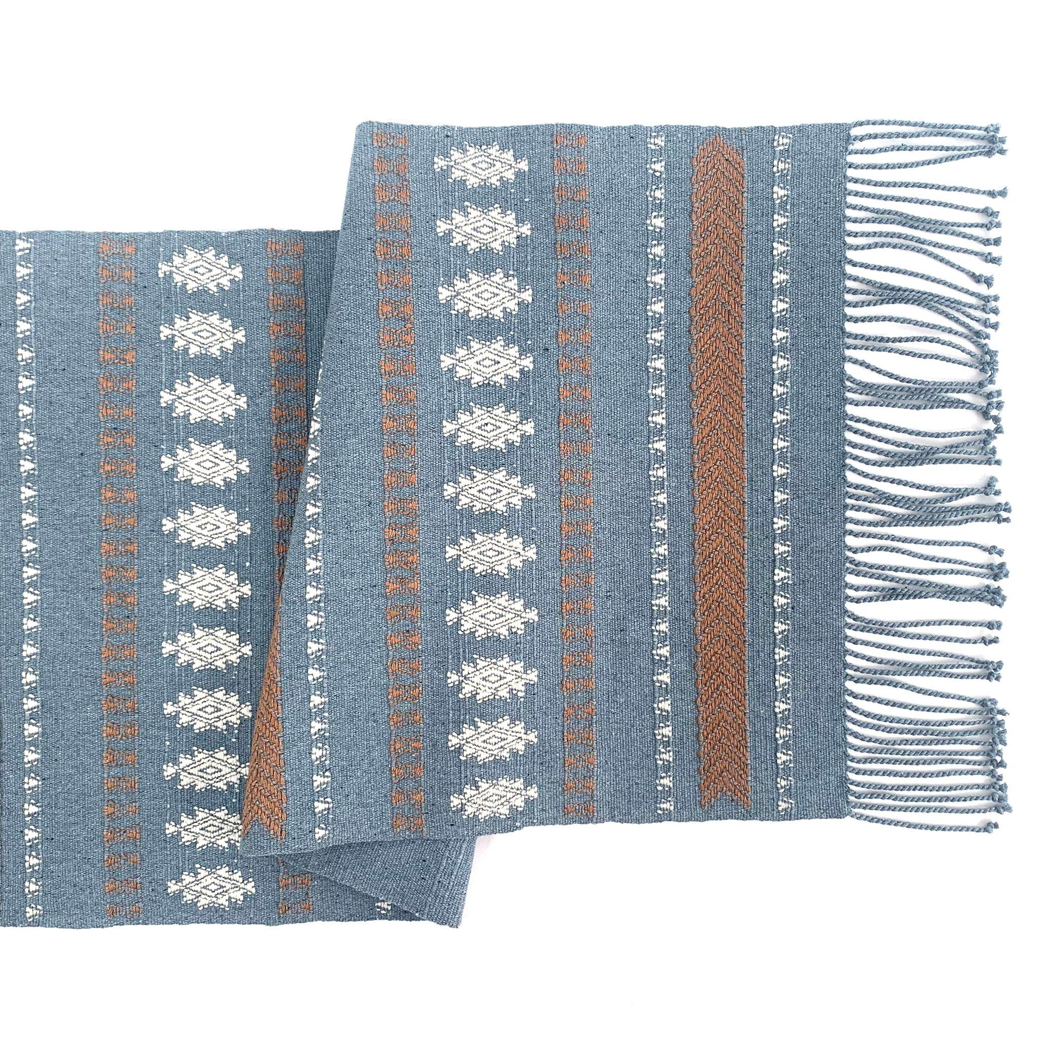 Mayan Hands Recycled Denim San Rafael Table Runner 