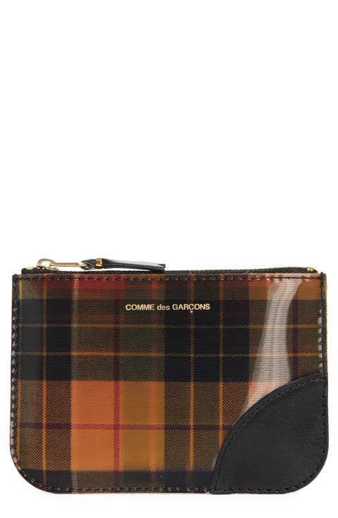 Small Tartan Leather Zip Pouch