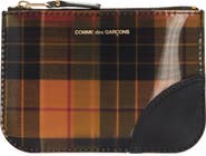 Comme des Garçons Wallets Small Tartan Leather Zip Pouch