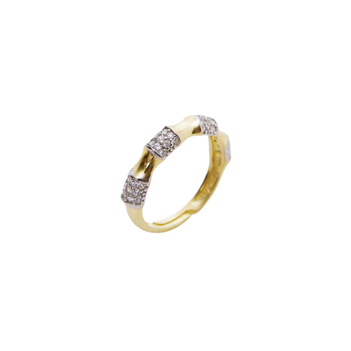 Spero London Bone Sterling Silver Adjustable Ring In Gold