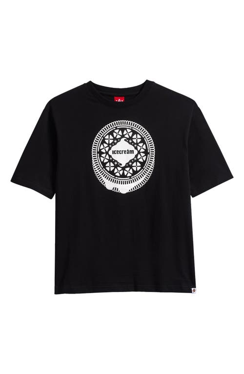 Icecream Kids' Double Dip Cotton Graphic T-shirt In Black