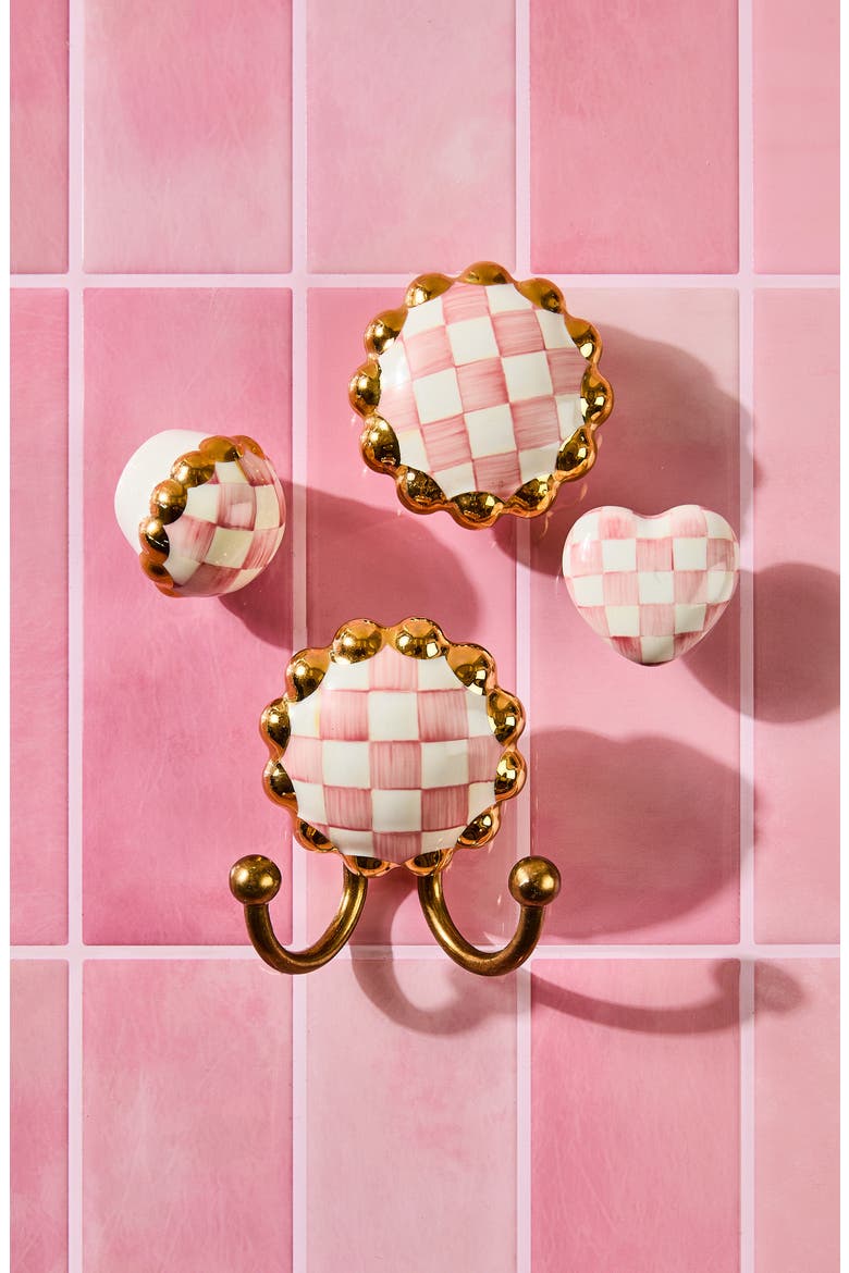 Rosy Check Heart Knob, Alternate, color, ROSY