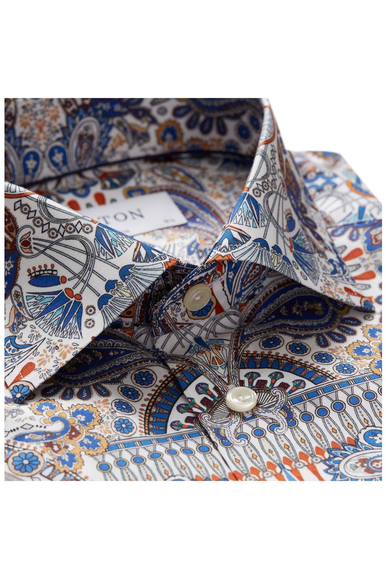 Slim Fit Paisley Dress Shirt, Alternate, color, BLUE