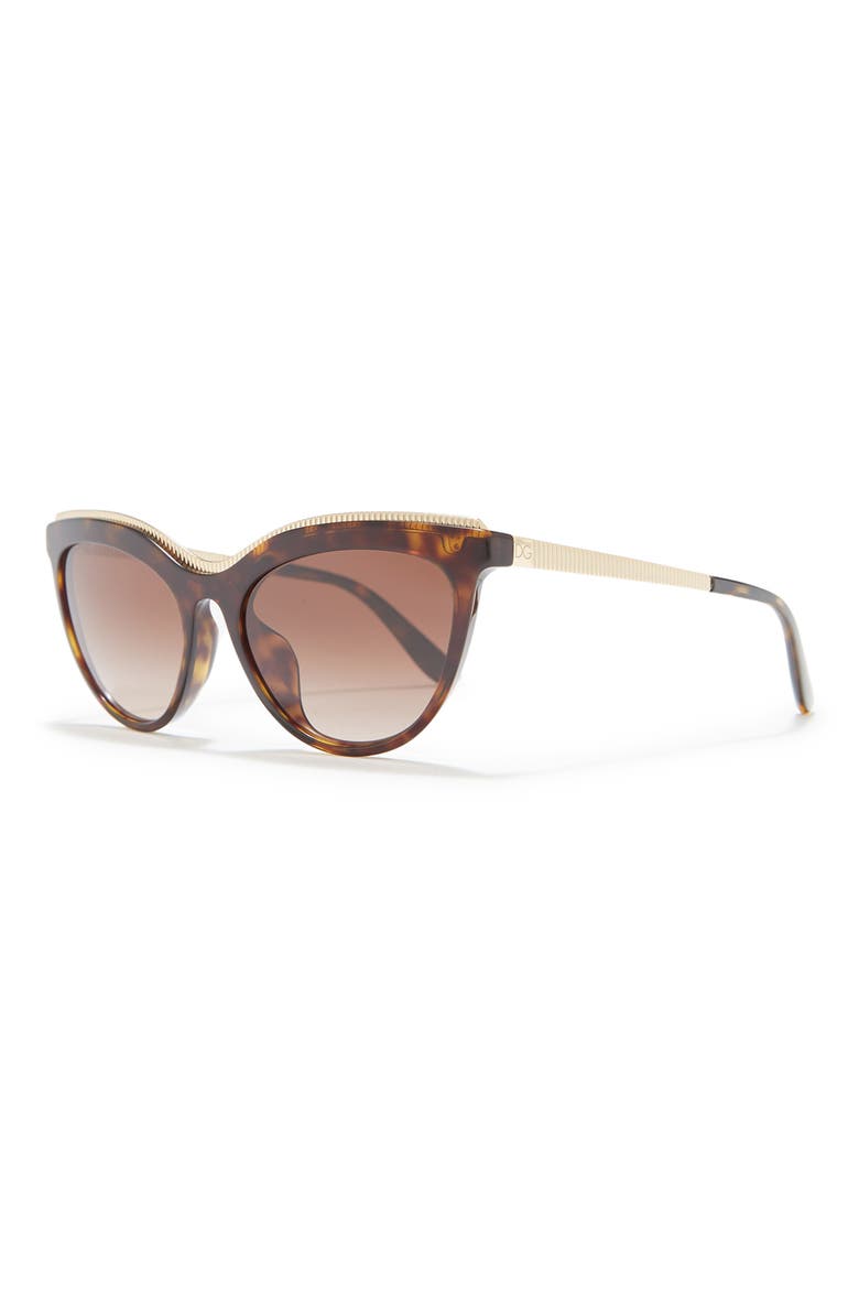 54mm Cat Eye Sunglasses, Alternate, color, HAVANA / DARK BROWN