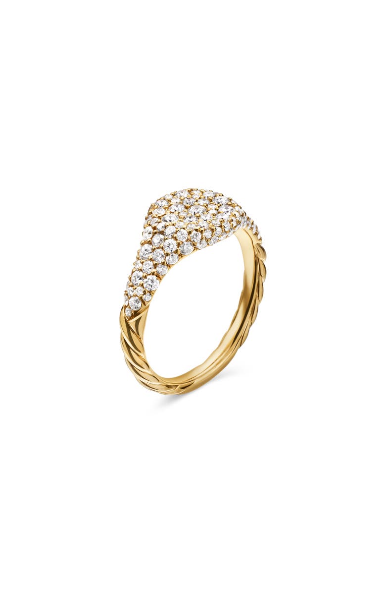 David Yurman Petite Pavé Pinky Ring in 18K Gold, Alternate, color, 18K Yellow Gold