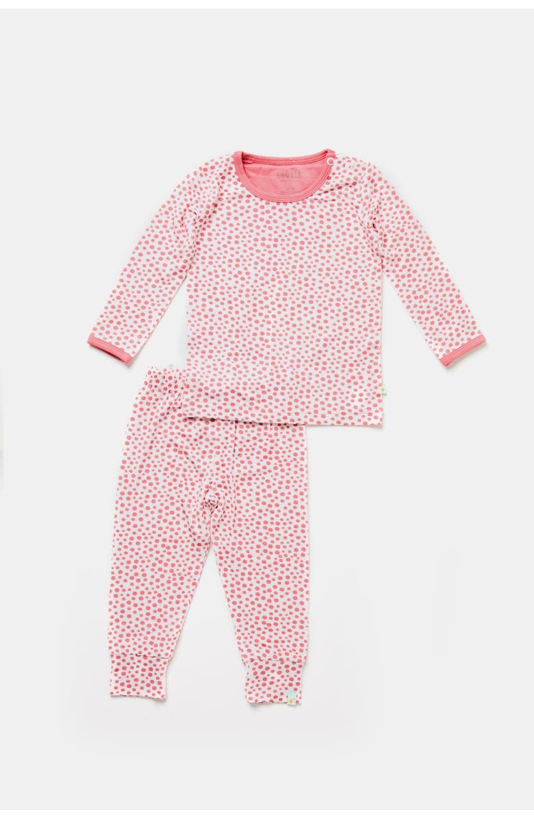 Clover Baby & Kids Long Sleeve Pajama Set - Coral Dots, Main, color, Coral Dots
