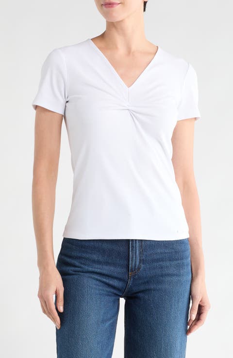 Twist Front V-Neck T-Shirt