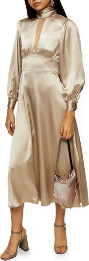 topshop satin midi dress Topshop satin midi slip dress in apple green Size 2 NWT