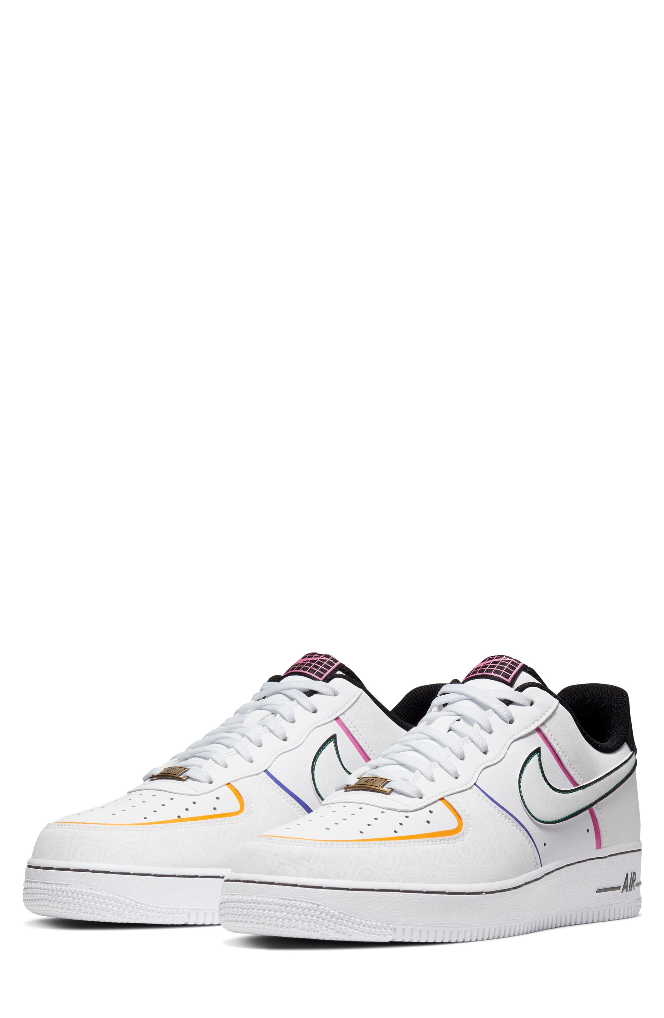 Air Force 1 '07 LV8 Sneaker, Main, color, WHITE/ BLACK/ KINETIC GREEN