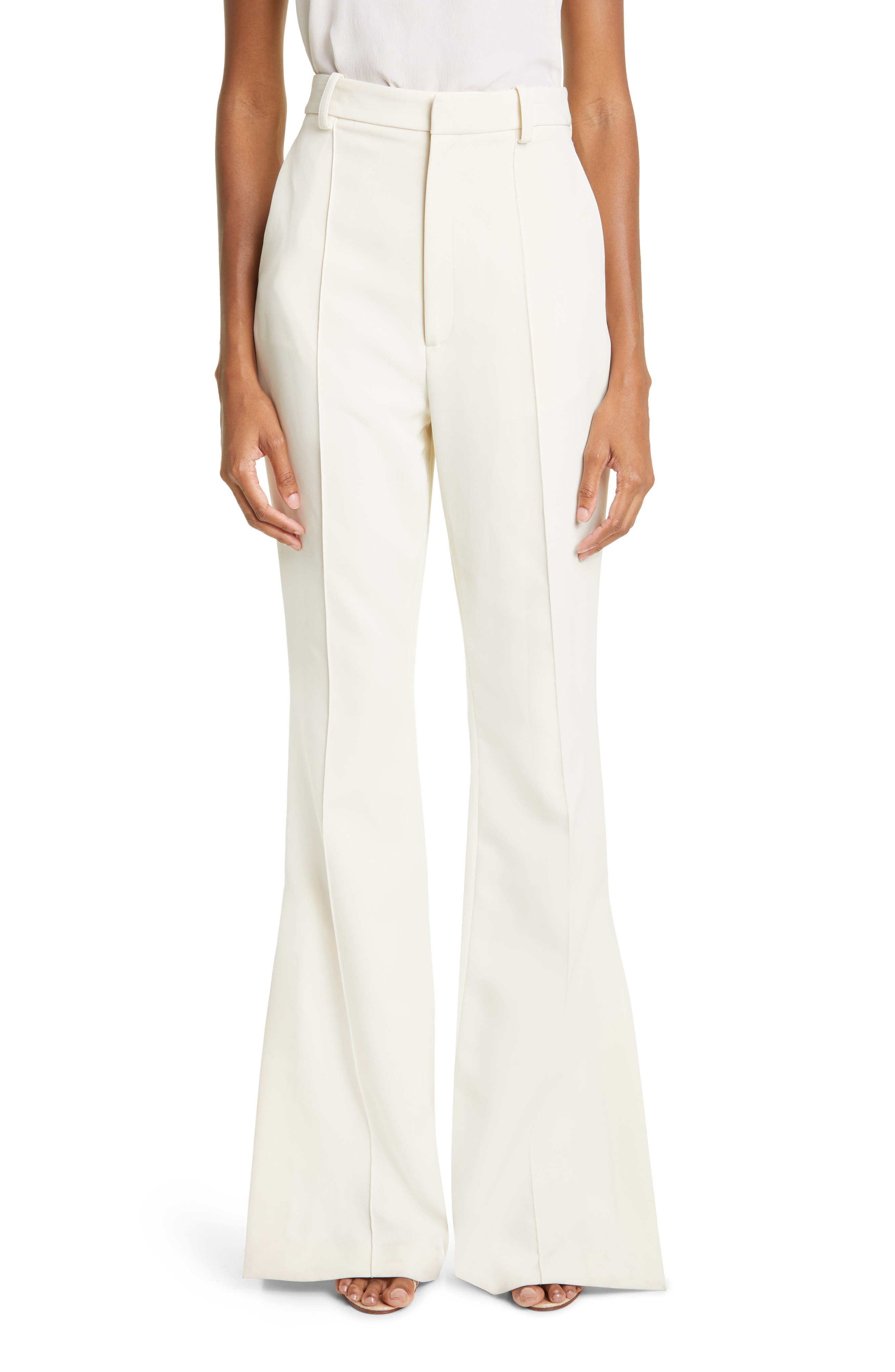 LAPOINTE Matte Crepe Flare Leg Pants
