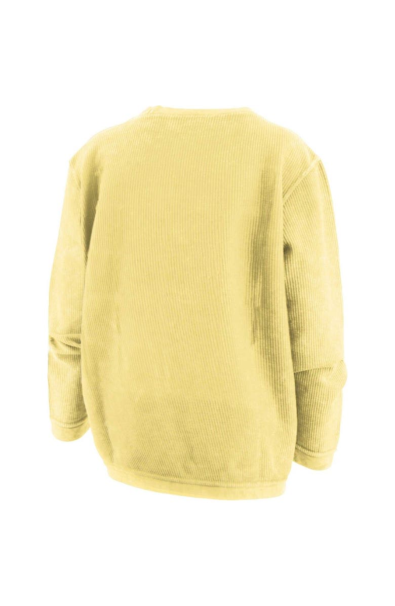 PRESSBOX Women's Pressbox Yellow North Carolina Tar Heels Comfy Cord Bar Print Pullover Sweatshirt, Alternate, color, Yellow