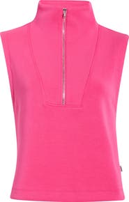 MPG Dreamweave™ Sleeveless Half Zip Mock Neck Top