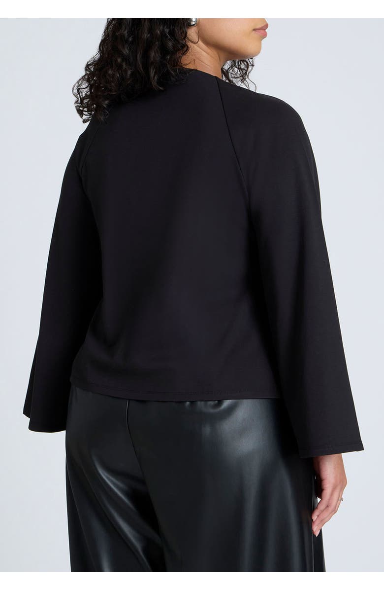 ELOQUII Square Neck Seam Detail Top, Alternate, color, Black Onyx