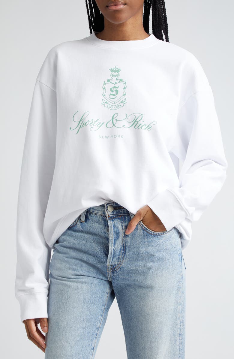 Sporty & Rich Vendome Cotton Graphic Sweatshirt, Alternate, color,