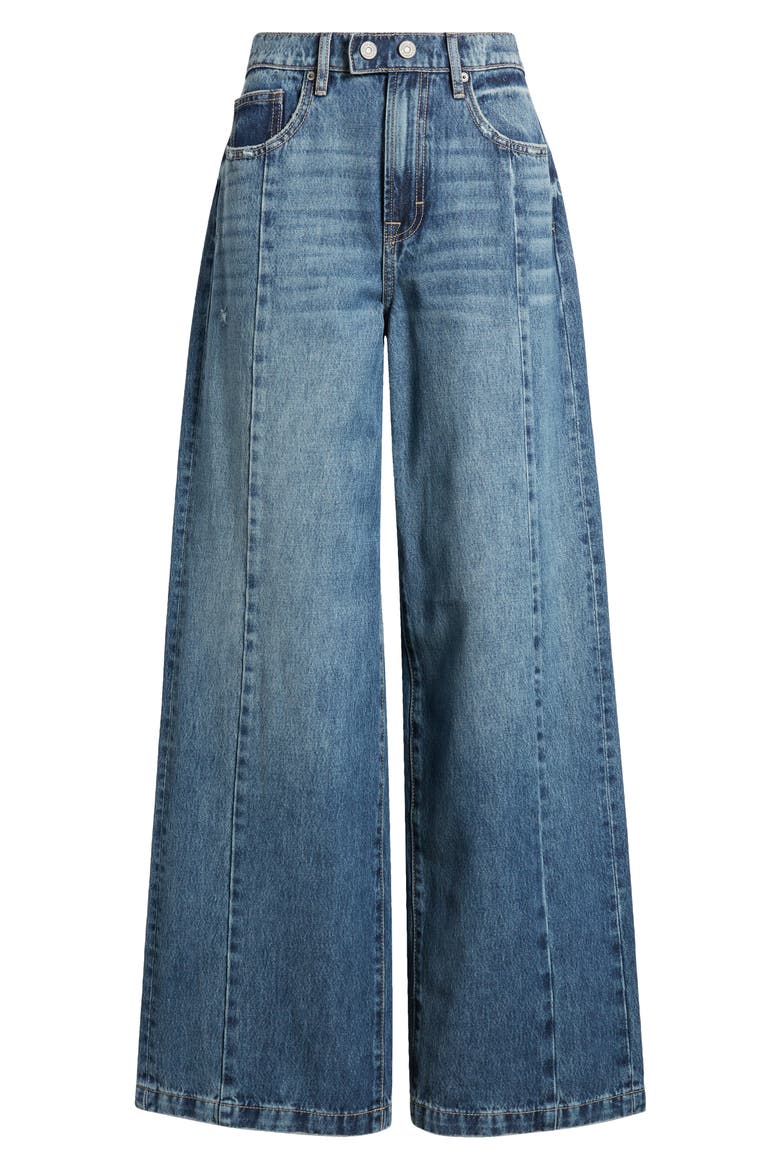 Seamed Wide Leg Jeans, Alternate, color, MEDIUM WASH