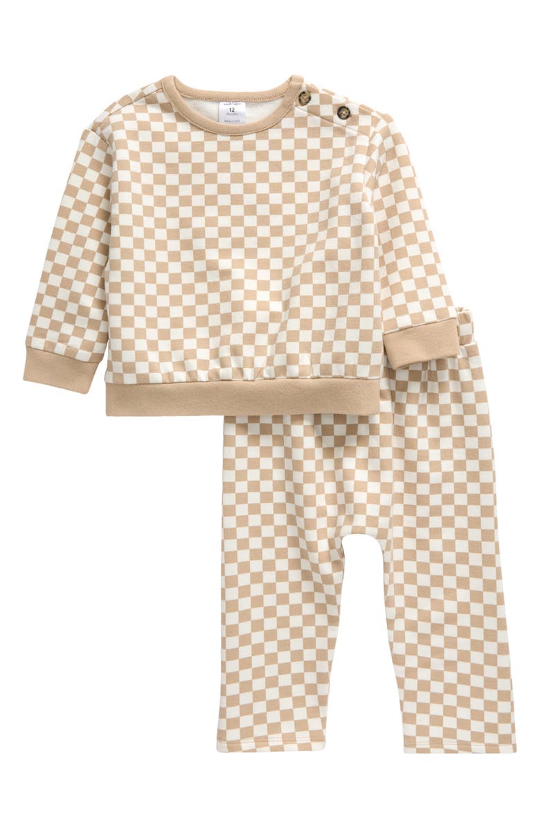 Nordstrom So Soft Print Fleece Sweatshirt & Pants Set, Main, color, 