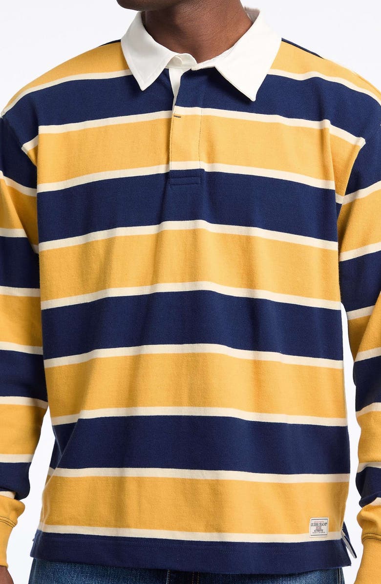 GUESS JEANS Stripe Rugby Shirt, Alternate, color, Bright Multi