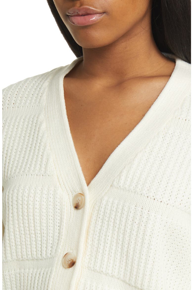 Mixed Stitch Cardigan, Alternate, color, CREAM