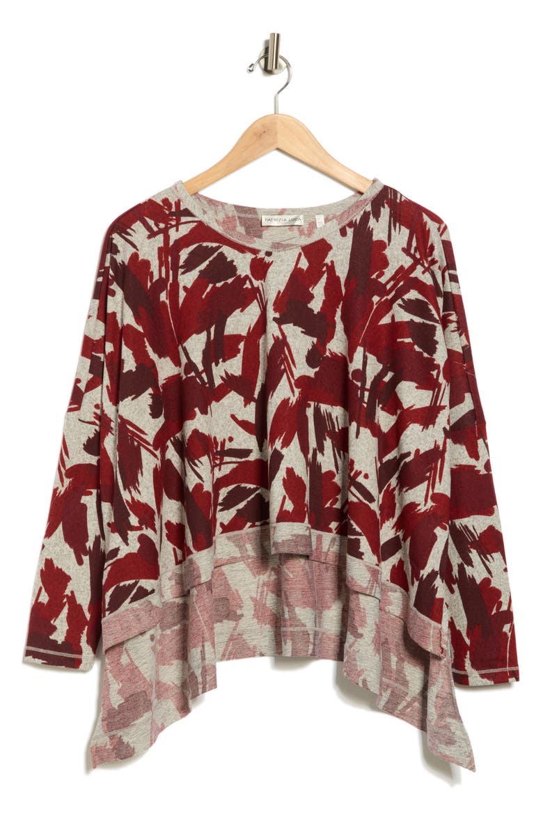PATRIZIA LUCA Print Boxy Top, Alternate, color, Burgundy