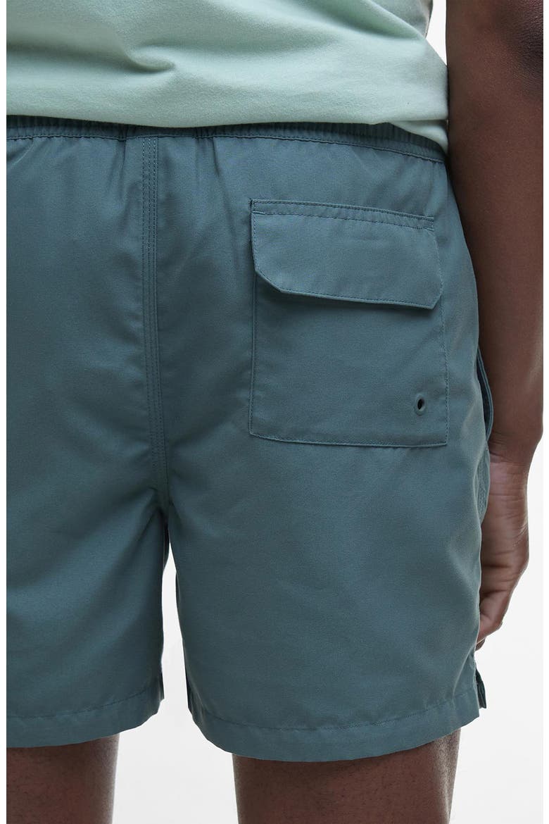 Staple Logo Embroidered Swim Trunks, Alternate, color, VINTAGE TEAL