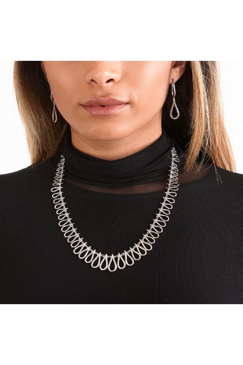 Large Petal Necklace, Alternate, color, Sterling Silver