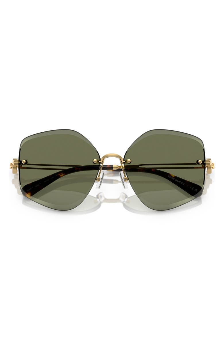 Tory Burch 58mm Irregular Sunglasses, Alternate, color, Gold