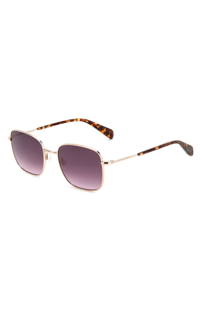 rag & bone 52mm Gradient Square Sunglasses, Alternate, color, Red Gold/ Grey Shaded Pink