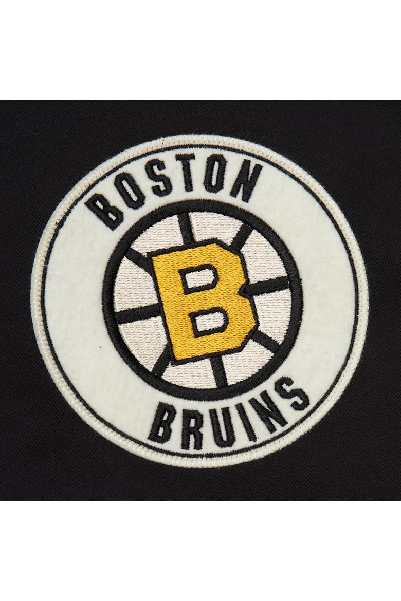 Men's Mitchell & Ness Black Boston Bruins Vintage Coaches Cotton Twill Full-Zip Jacket, Alternate, color, Black