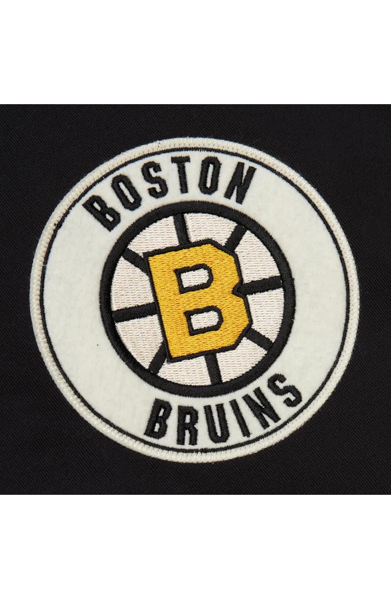 Mitchell & Ness Men's Mitchell & Ness Black Boston Bruins Vintage Coaches Cotton Twill Full-Zip Jacket, Alternate, color, Black
