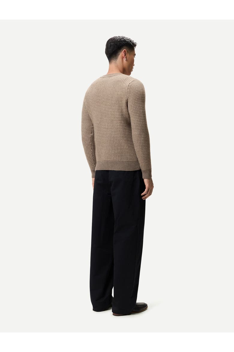 Cashmere Waffle Knit Sweater, Alternate, color, taupe