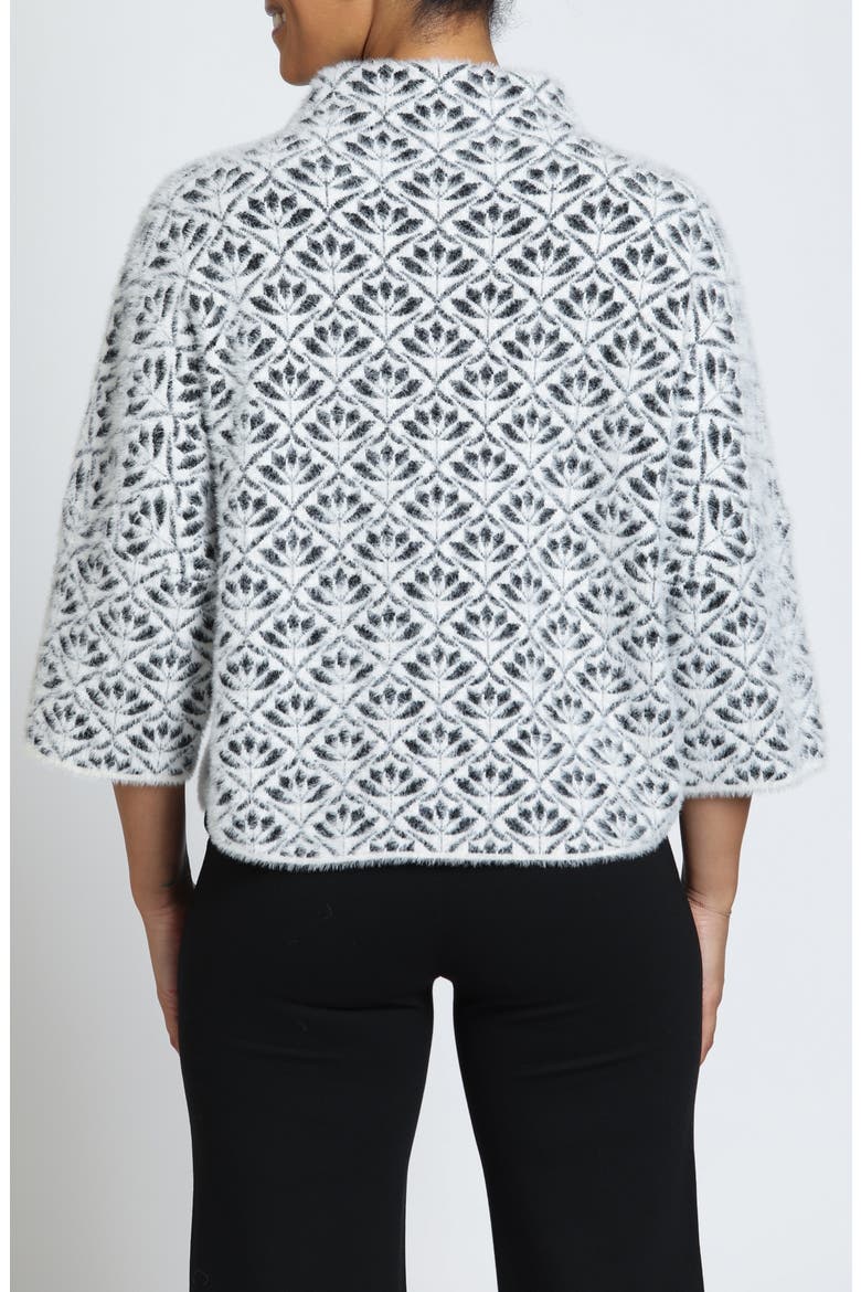 Abstract Floral Mock Neck Sweater, Alternate, color, MONOCHROME MOSAIC