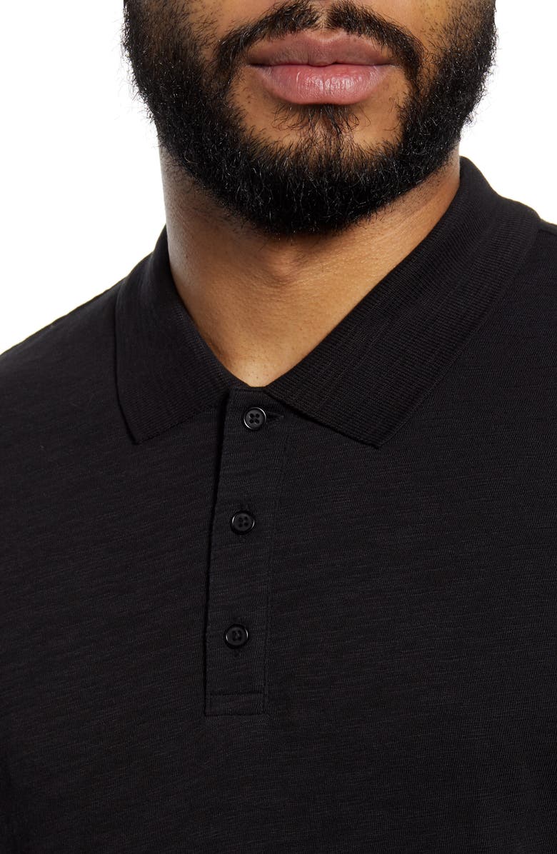 Vince Cotton Slub Jersey Polo, Alternate, color, Black