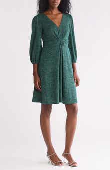 Vince Camuto Twist Front Long Sleeve Midi Dress