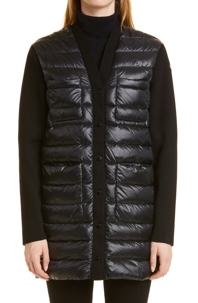 Moncler Women's Belted Knit & Down Cardigan, Main, color, 