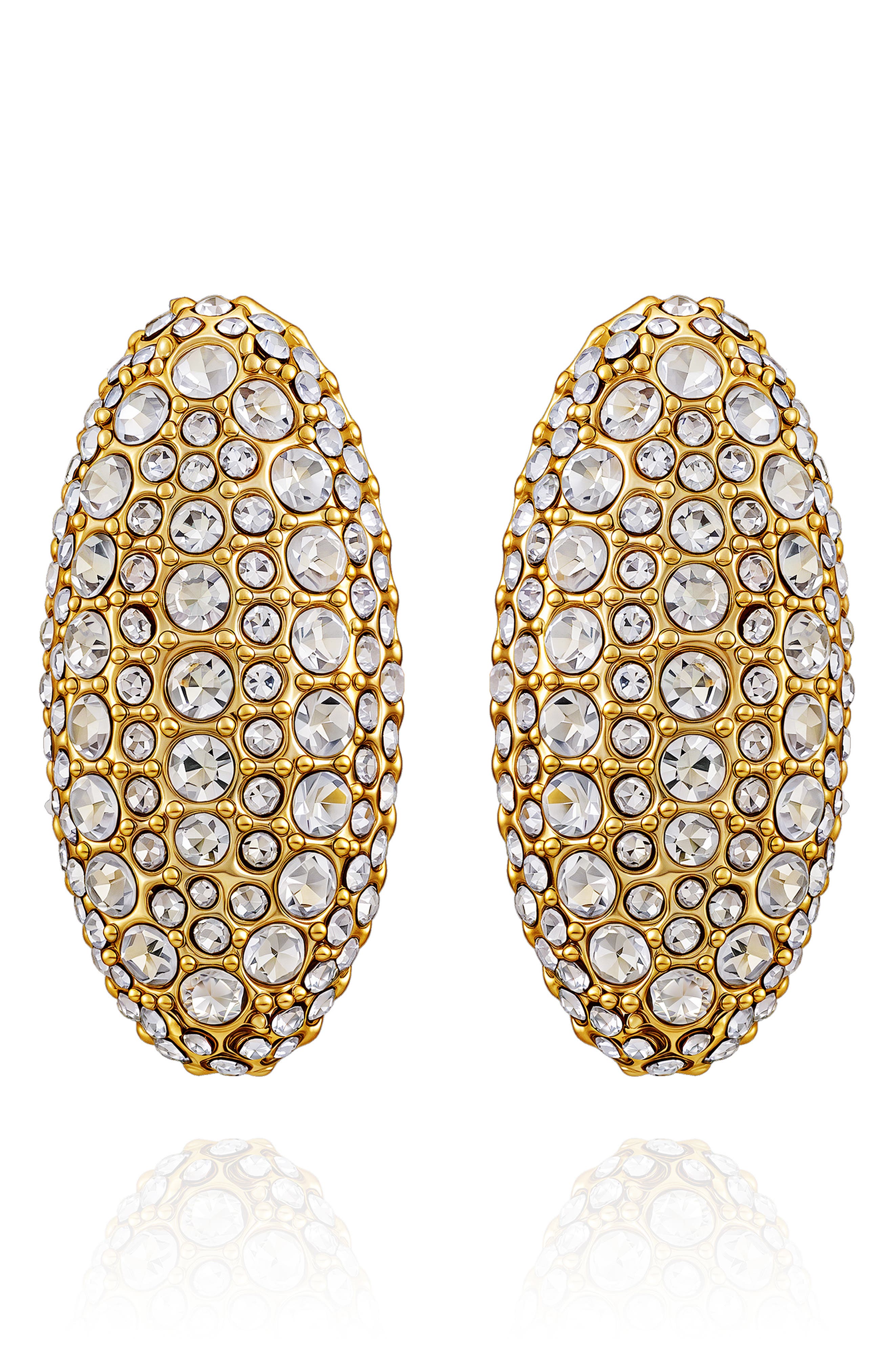 Pavé Oval Stud Earrings
