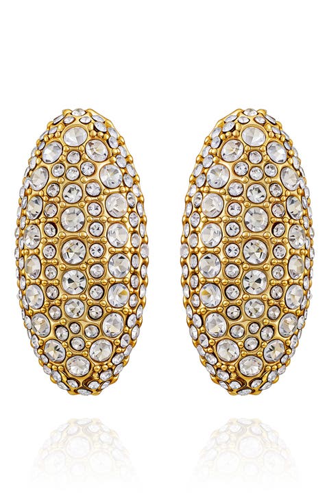 Pavé Oval Stud Earrings