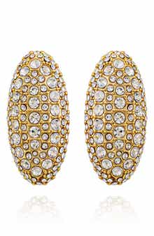 Pavé Oval Stud Earrings