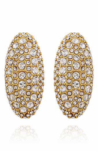 Pavé Oval Stud Earrings